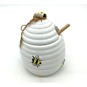 Market Finds Ceramic Bee Hive Honey Pot With Honey Drip